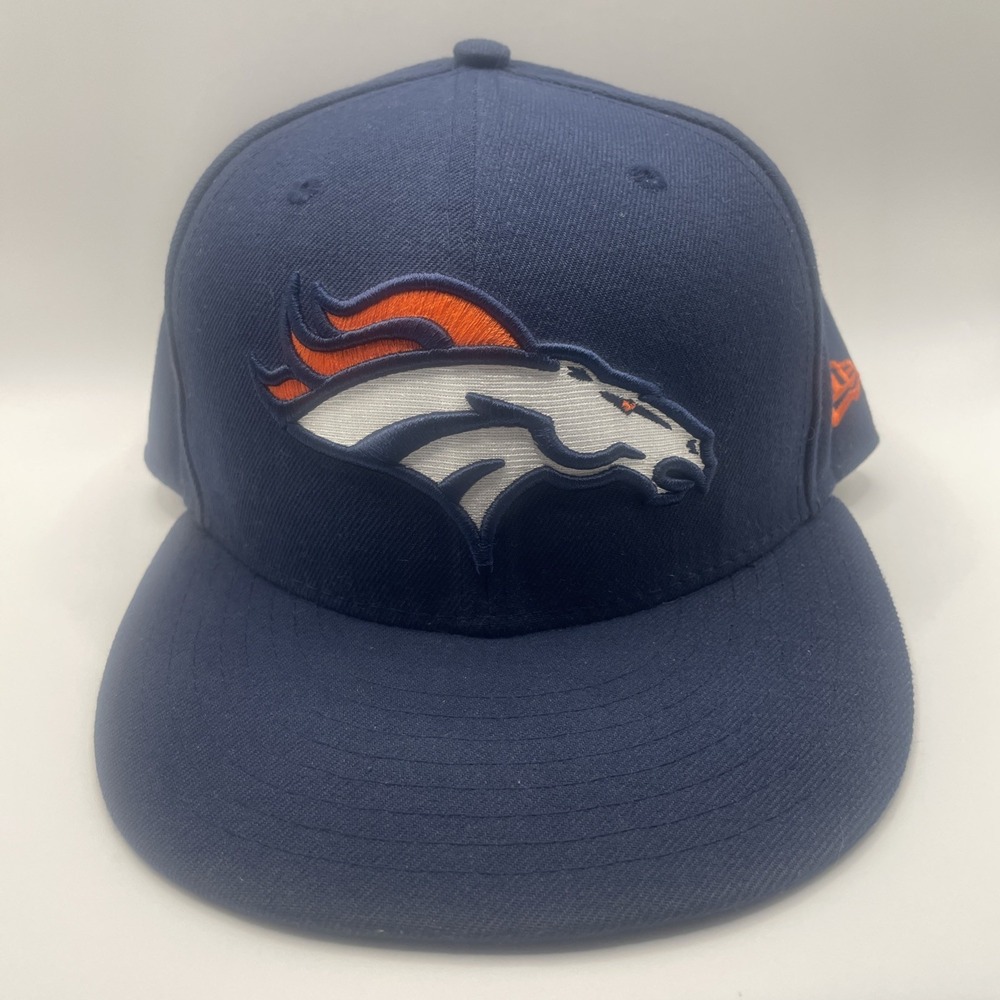 Denver Broncos New Era NFL 59fifty Fitted Hat Navy size 7' 55.8cm Low Crown